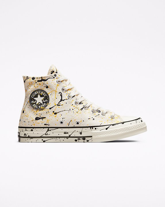 Beige Converse Chuck 70 Paint Splatter High Top | A51045X