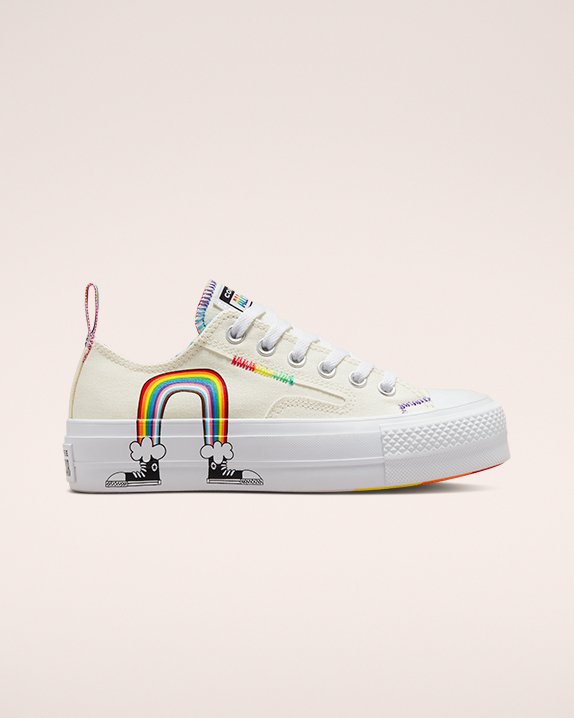 Beige Converse x Pride Lift Chuck Taylor All Star Low Top | A10377Y