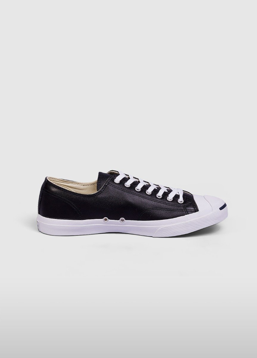 Black Converse Jack Purcell Leather Low Top | A76202J