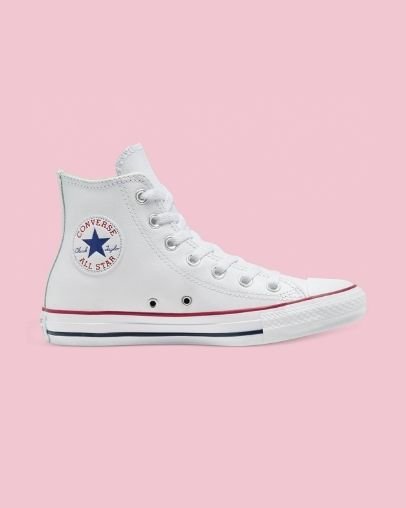 White Converse Chuck Taylor All Star Classic Leather High Top | A00411D