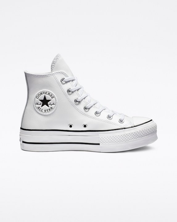 White Converse Chuck Taylor All Star Lift Leather High Top | A36121U