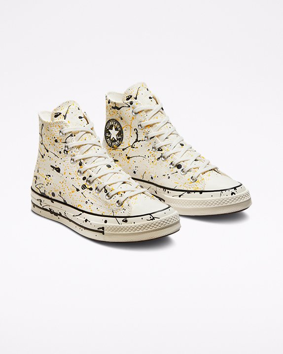 Beige Converse Chuck 70 Paint Splatter High Top | A85376A