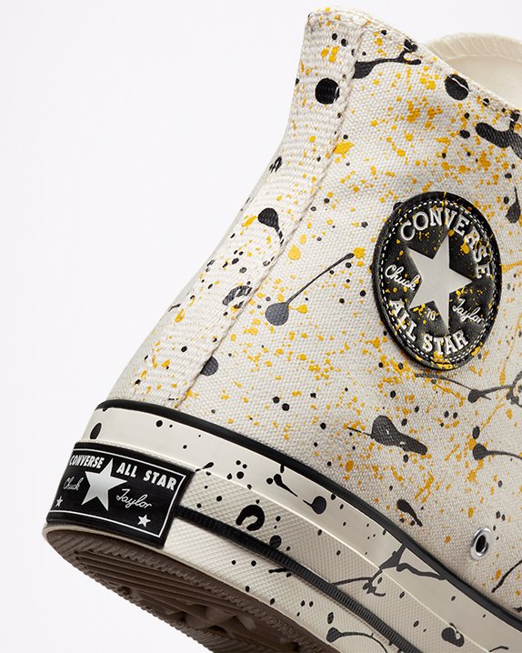 Beige Converse Chuck 70 Paint Splatter High Top | A85376A