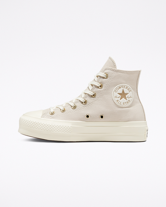 Beige Converse Chuck Taylor All Star Lift Festival Golden Mind High Top | A67041G