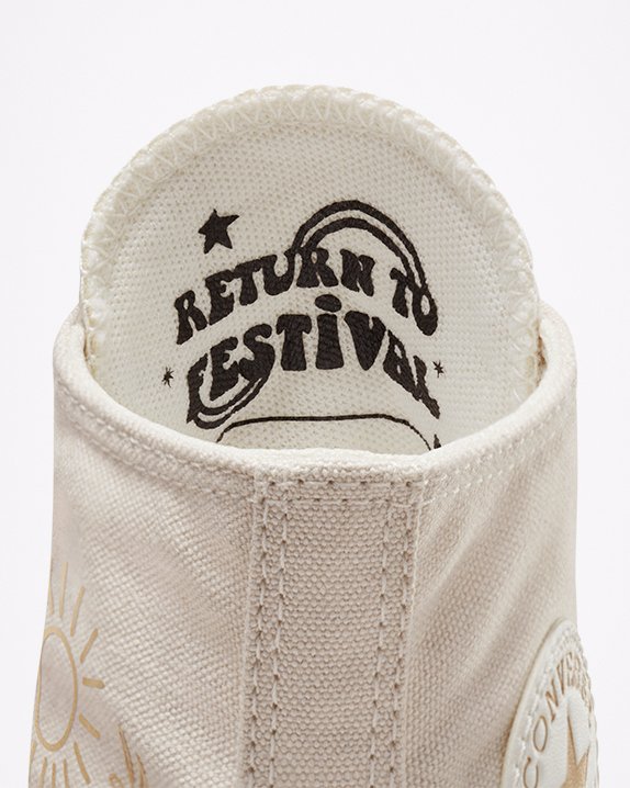 Beige Converse Chuck Taylor All Star Lift Festival Golden Mind High Top | A67041G