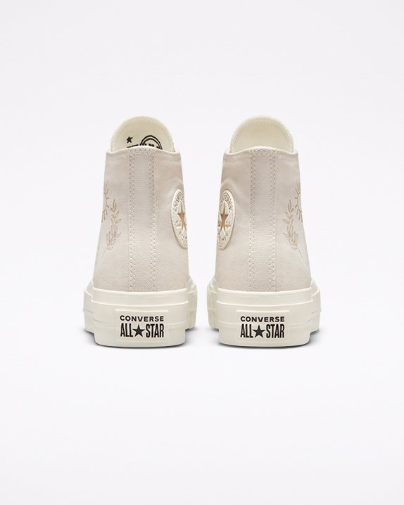 Beige Converse Chuck Taylor All Star Lift Festival Golden Mind High Top | A67041G