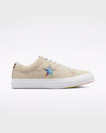 Beige Converse One Star Pride Low Top | A07670W