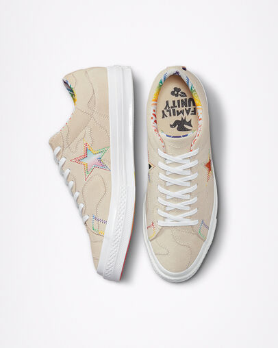 Beige Converse One Star Pride Low Top | A34980H