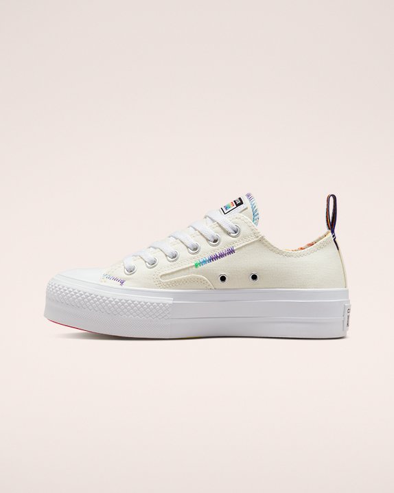 Beige Converse x Pride Lift Chuck Taylor All Star Low Top | A10377Y