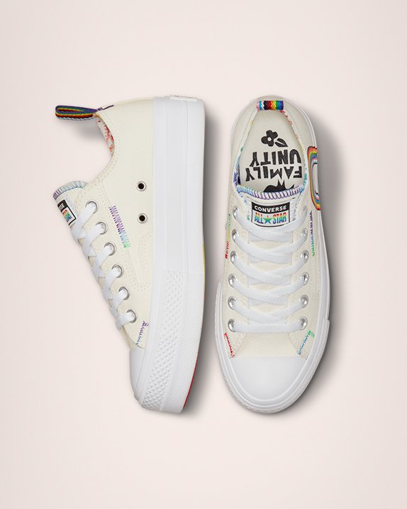 Beige Converse x Pride Lift Chuck Taylor All Star Low Top | A10377Y