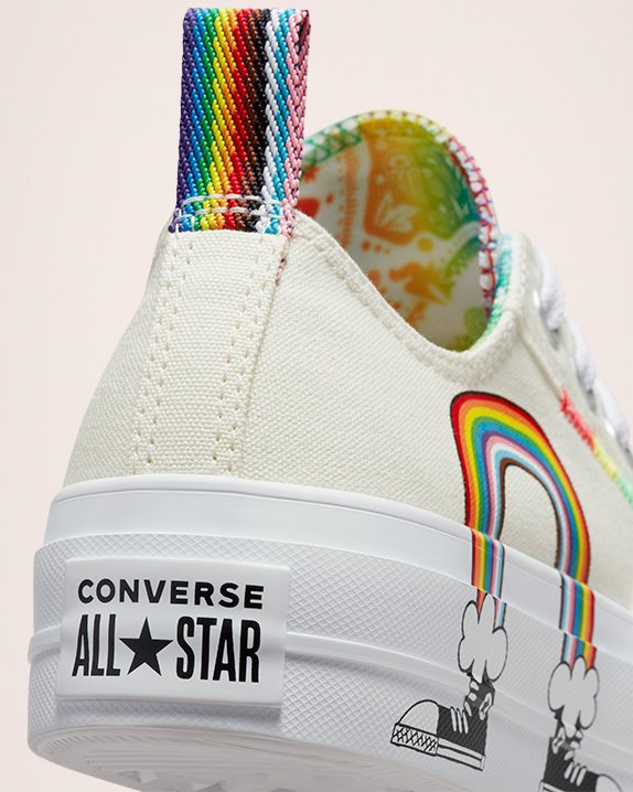 Beige Converse x Pride Lift Chuck Taylor All Star Low Top | A10377Y