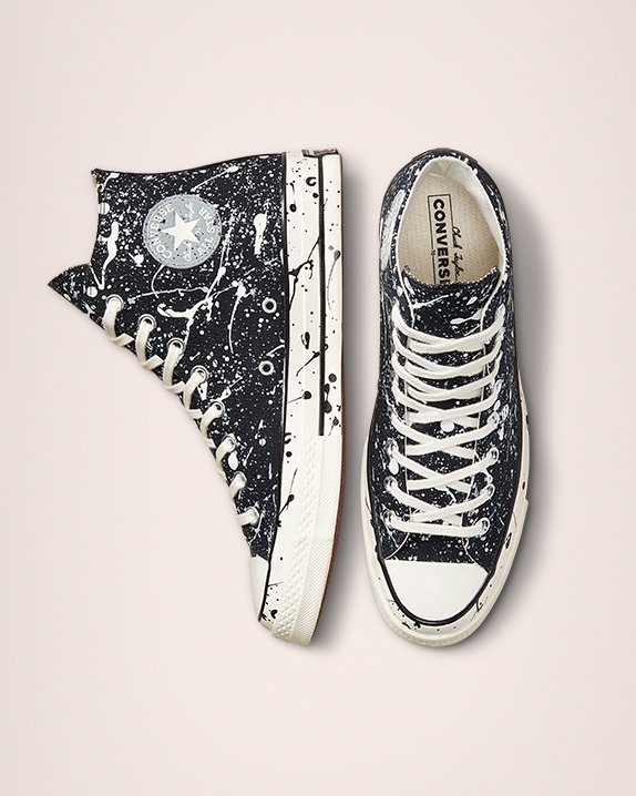 Black Converse Chuck 70 Paint Splatter High Top | A46018Y