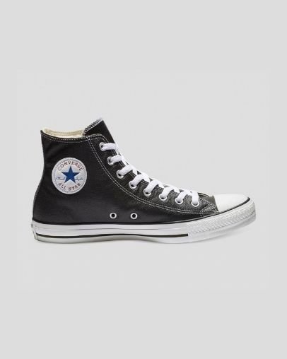 Black Converse Chuck Taylor All Star Classic Leather High Top | A21490M