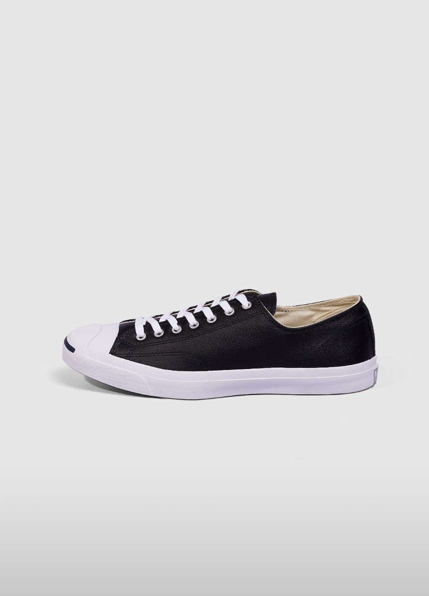 Black Converse Jack Purcell Leather Low Top | A30605J