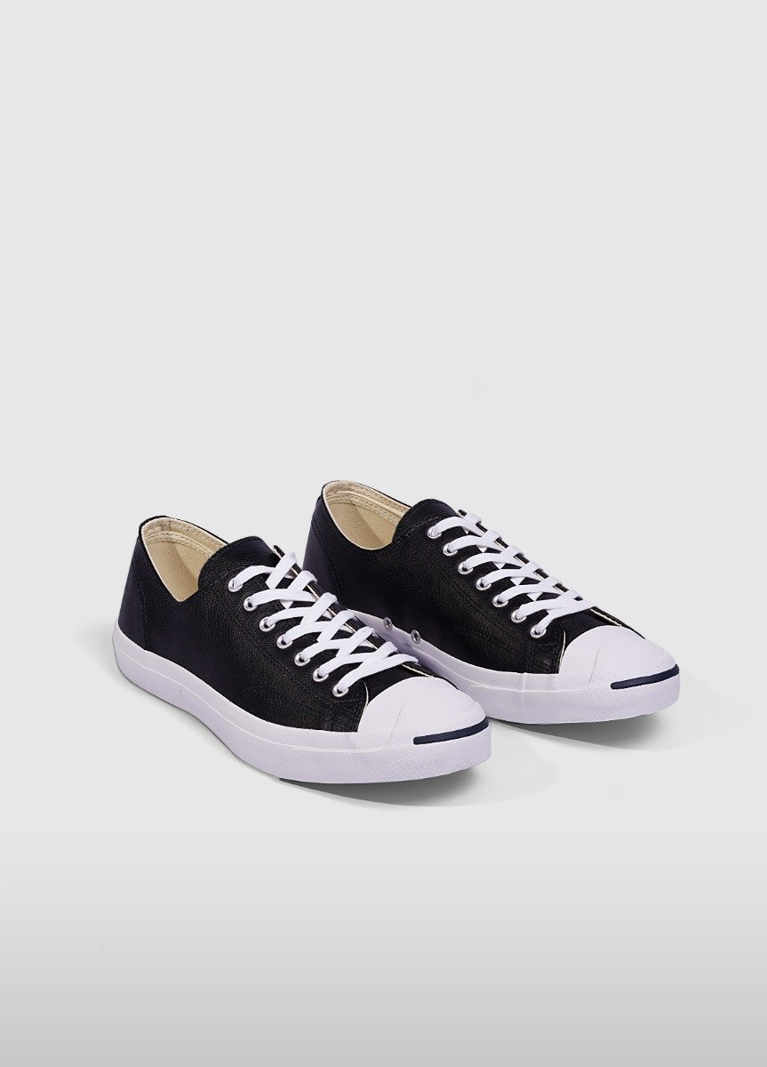 Black Converse Jack Purcell Leather Low Top | A30605J