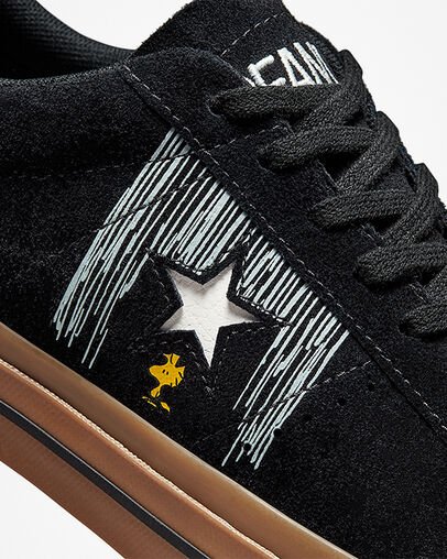 Black Converse x Peanuts One Star Low Top | A21633B