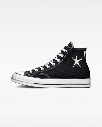 Black Converse x Stussy Chuck 70 High Top | A10363T