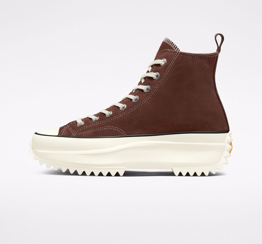 Brown Converse Run Star Hike Platform Suede | A06956W