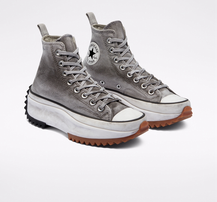 Grey Converse Run Star Hike Platform Smoked Canvas | A27082L