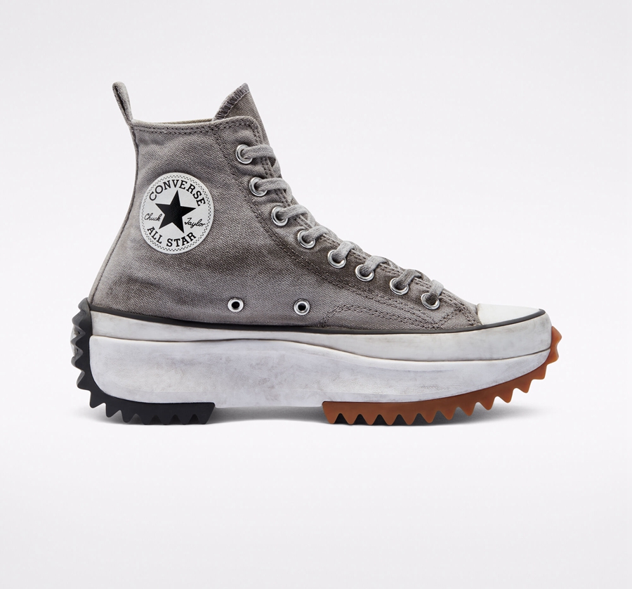 Grey Converse Run Star Hike Platform Smoked Canvas | A27082L