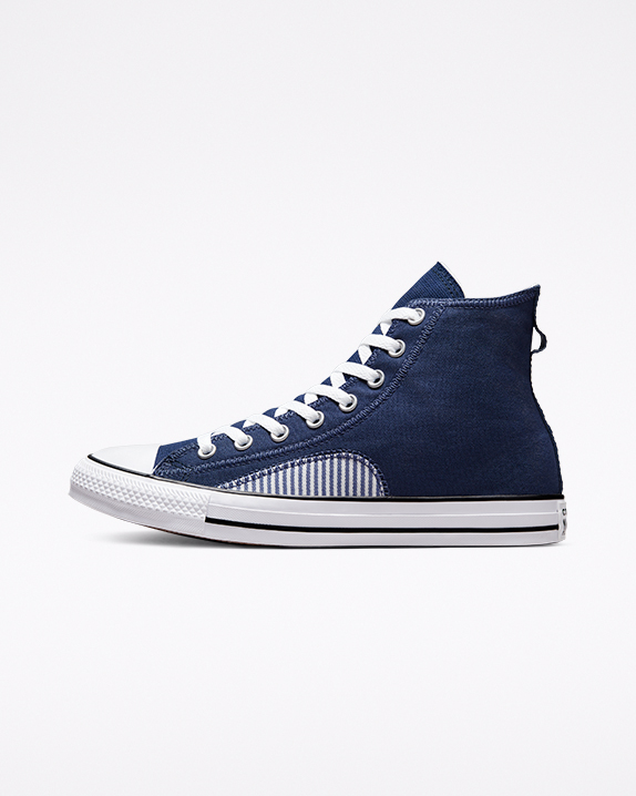 Navy Converse Chuck Taylor All Star Hickory Stripe High Top | A25318H