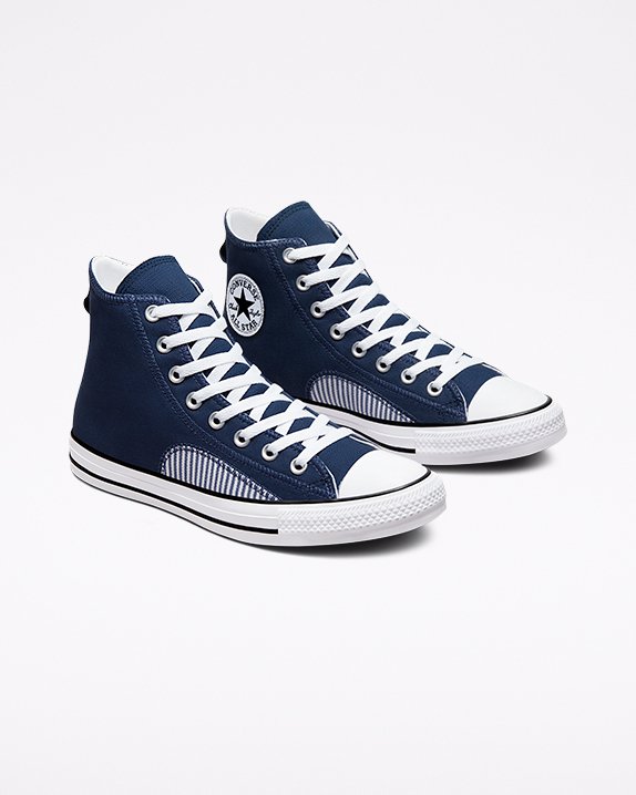 Navy Converse Chuck Taylor All Star Hickory Stripe High Top | A25318H