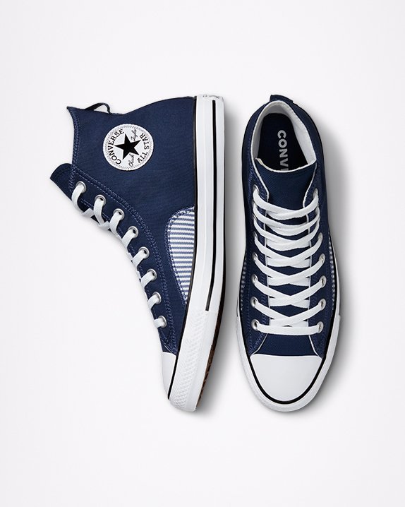 Navy Converse Chuck Taylor All Star Hickory Stripe High Top | A25318H