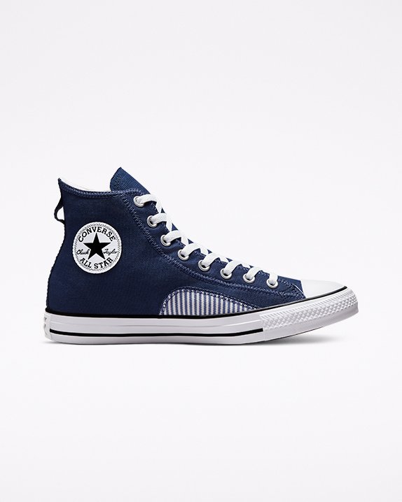 Navy Converse Chuck Taylor All Star Hickory Stripe High Top | A25318H