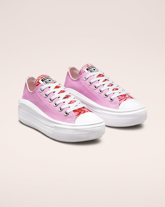 Pink Converse Chuck Taylor All Star Move Floral Platform Low Top | A83911D