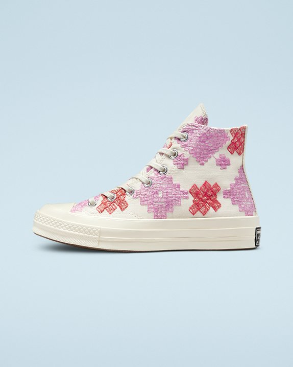 Pink Converse Festival Broderie Chuck 70 High Top | A87157R