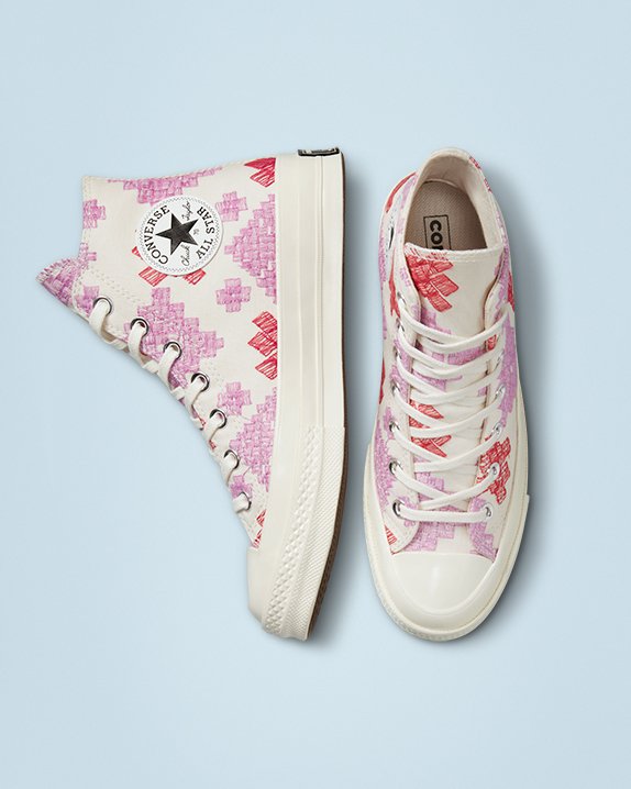 Pink Converse Festival Broderie Chuck 70 High Top | A87157R