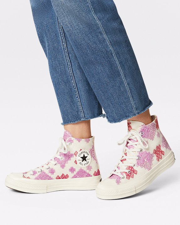 Pink Converse Festival Broderie Chuck 70 High Top | A87157R