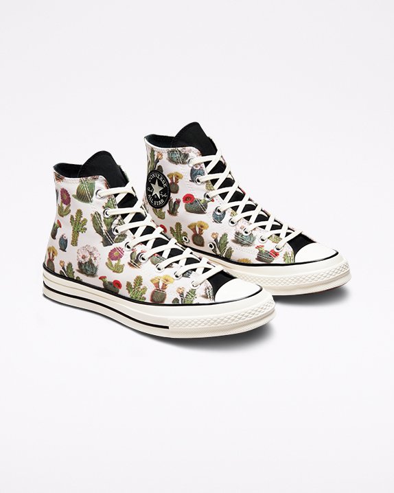 White Converse Chuck 70 Succulent Print High Top | A95274B