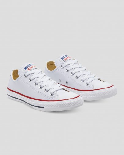 White Converse Chuck Taylor All Star Classic Leather Low Top | A08694T