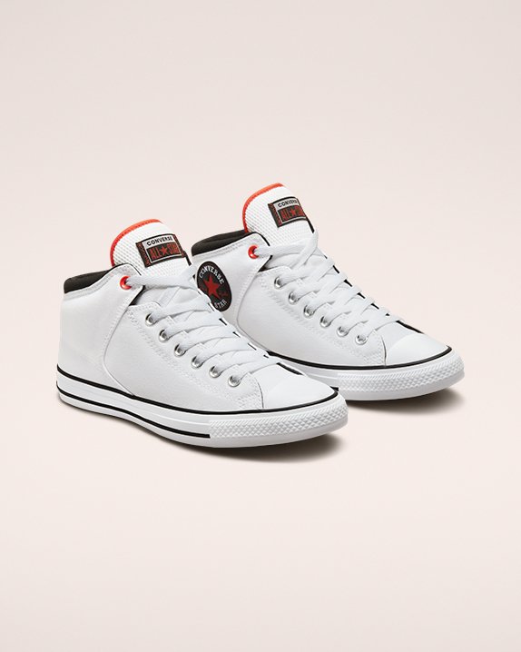 White Converse Chuck Taylor All Star High Street Canvas Mid | A19021H