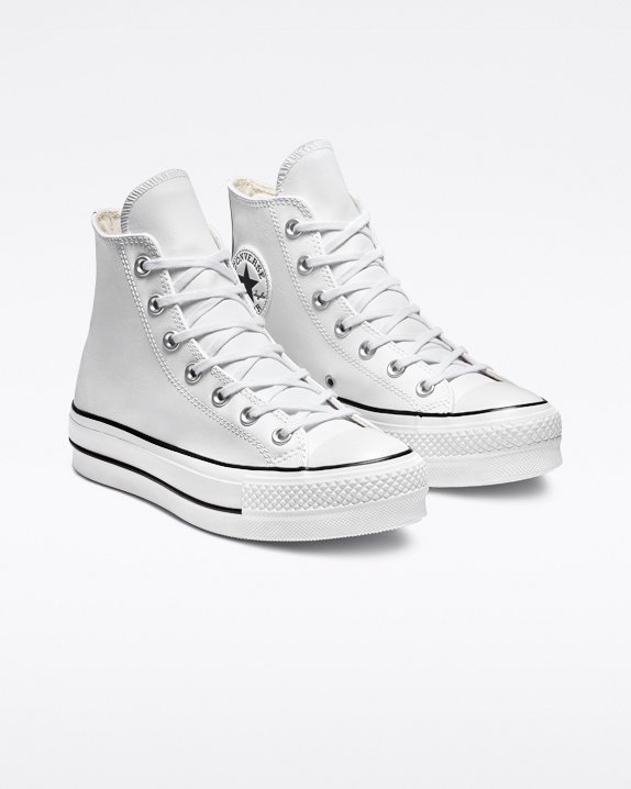 White Converse Chuck Taylor All Star Lift Leather High Top | A36121U