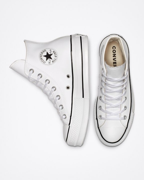 White Converse Chuck Taylor All Star Lift Leather High Top | A36121U