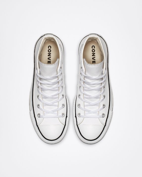 White Converse Chuck Taylor All Star Lift Leather High Top | A36121U