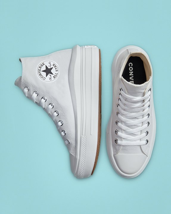 White Converse Chuck Taylor All Star Move High Top | A15684D